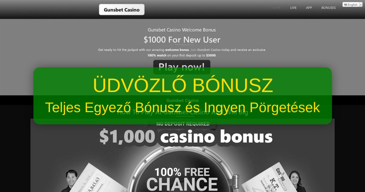 Gunsbet Casino welcome bonus