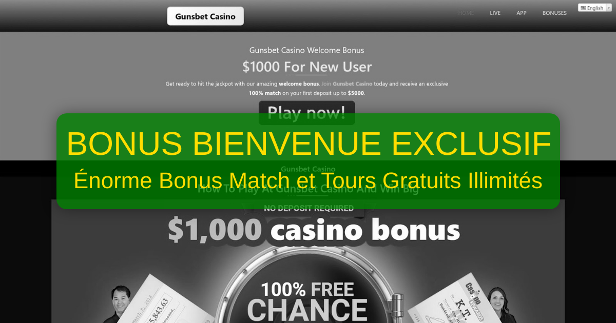 Gunsbet Casino welcome bonus