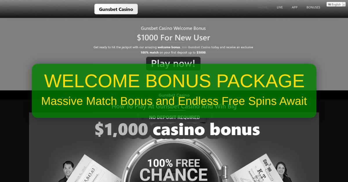 Gunsbet Casino welcome bonus