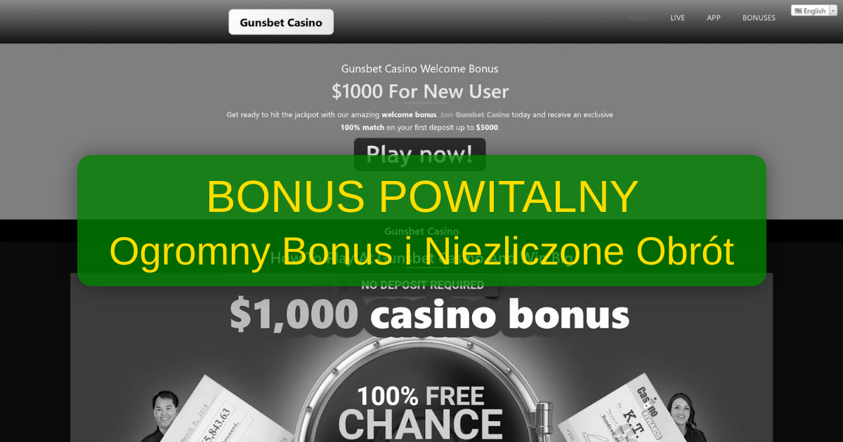Gunsbet Casino welcome bonus